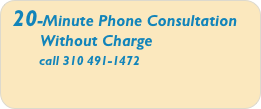 20-Minute Phone Consultation
        Without Charge
        call 310 491-1472